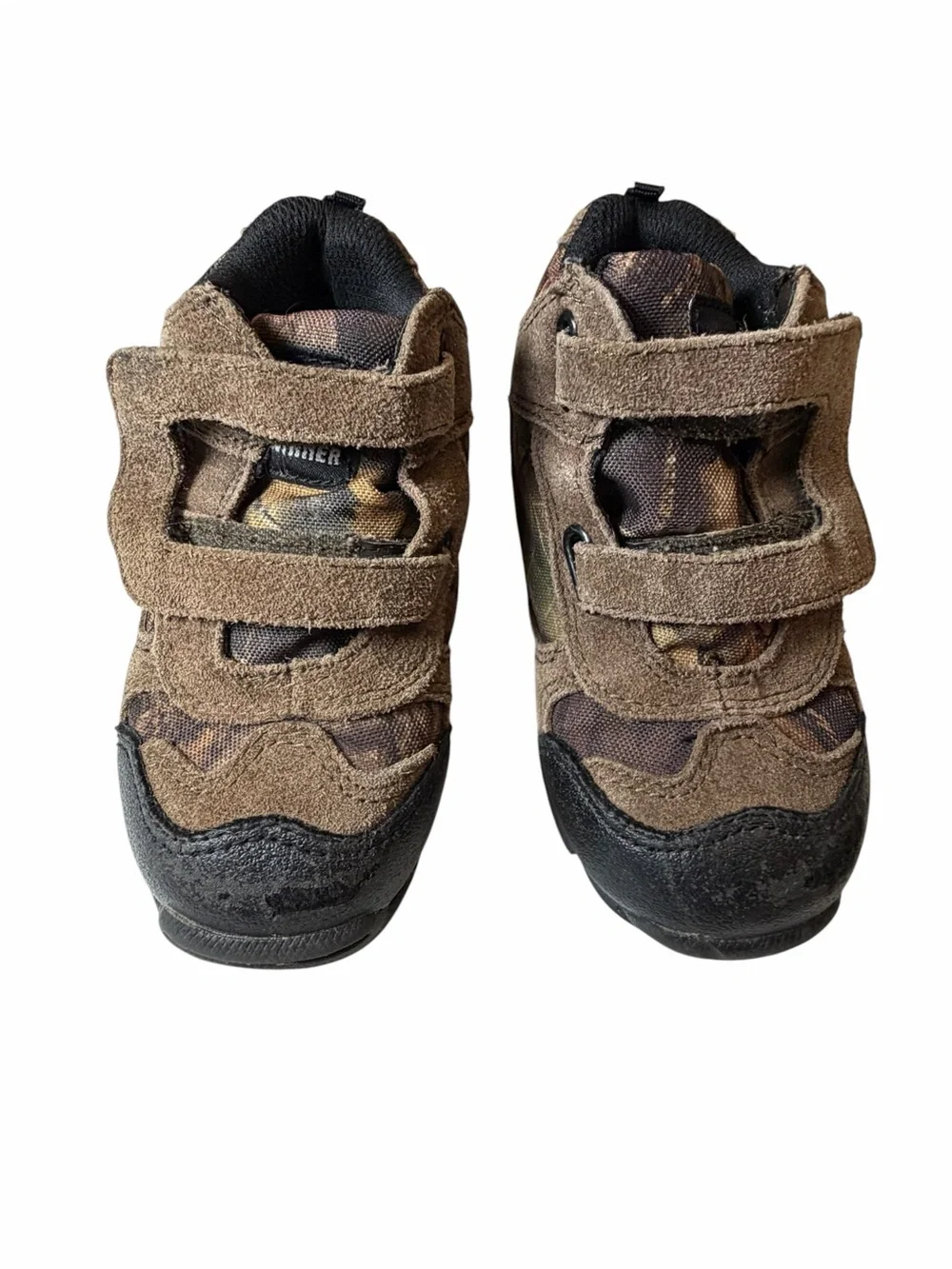 Kids Brown Outdoor Suede Velcro Boots